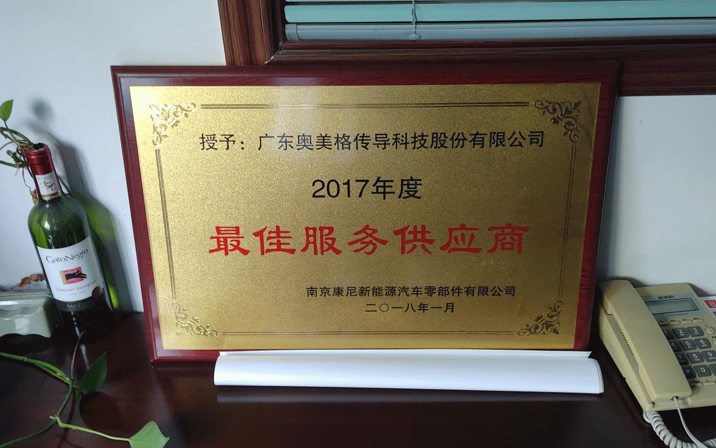 OMG won the Nanjing KANGNI  Outstanding Supplier Award