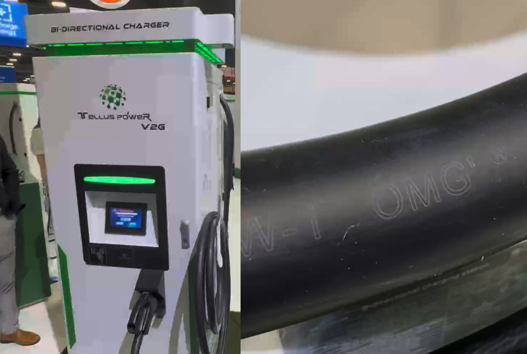 Tellus Power charging station using OMG electric car cable